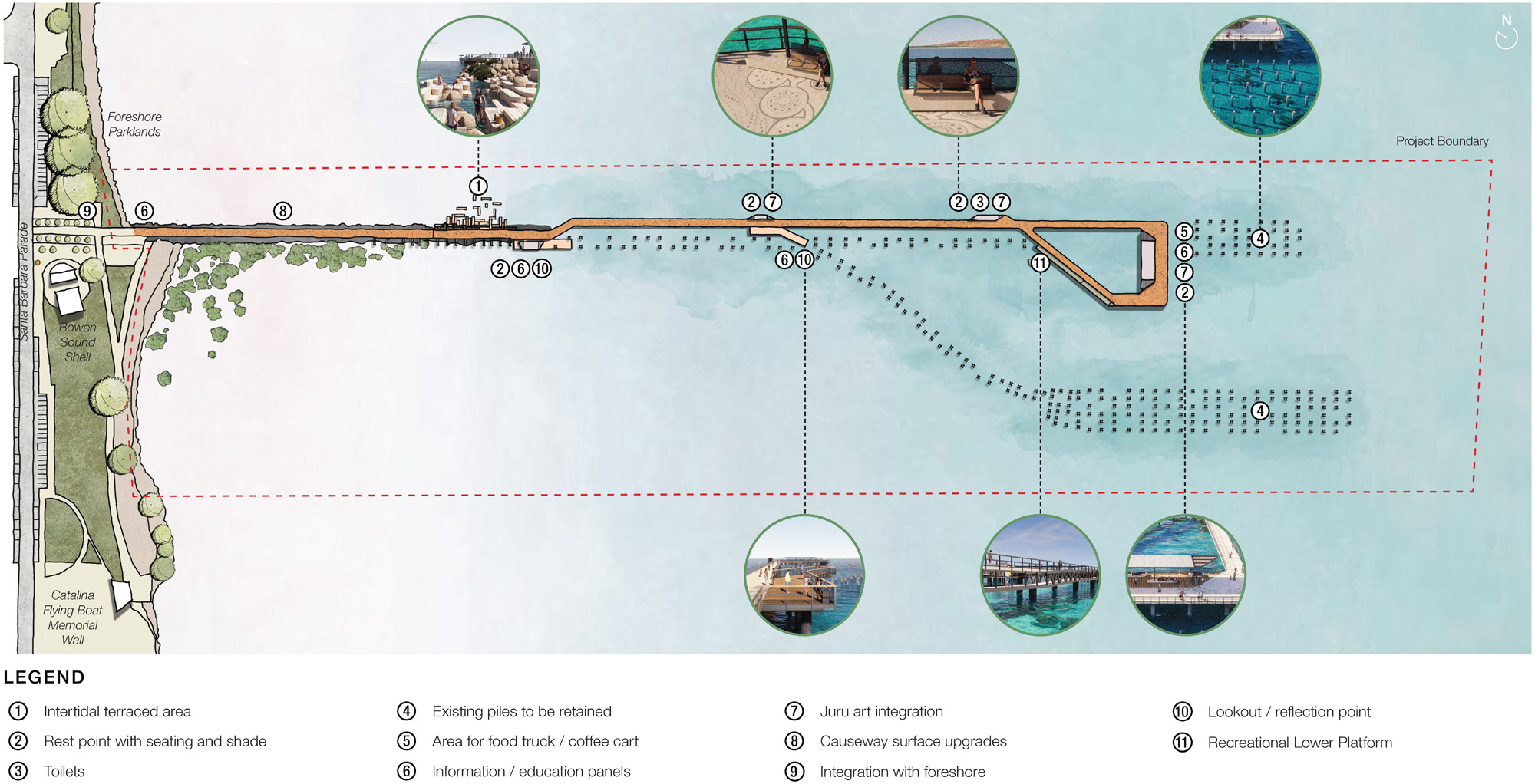 Aerial view of a loop jetty render